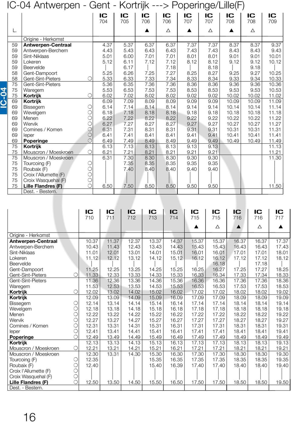 12 59 Beervelde 6.17 7.18 8.18 9.18 58 Gent-Dampoort 5.25 6.26 7.25 7.27 8.25 8.27 9.25 9.27 10.25 58 Gent-Sint-Piers + 5.33 6.33 7.33 7.34 8.33 8.34 9.33 9.34 10.33 75 Gent-Sint-Piers 5.36 6.35 7.
