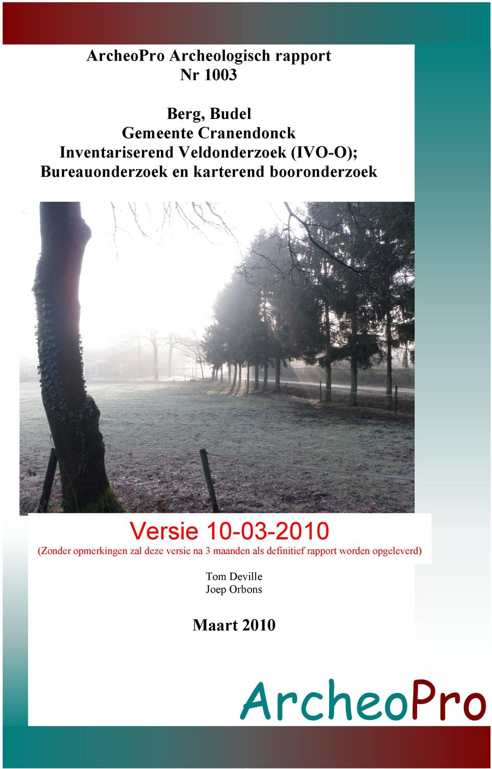 booronderzoek Versie 10-03-2010 (Zonder opmerkingen zal deze versie na 3