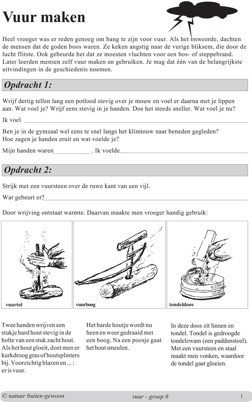 pdracht 1: Wrijf dertig tellen lang een potlood stevig over je mouw en voel er daarna met je lippen aan. Wat voel je? Wrijf eens stevig in je handen. Doe het steeds sneller. Wat voel je nu?