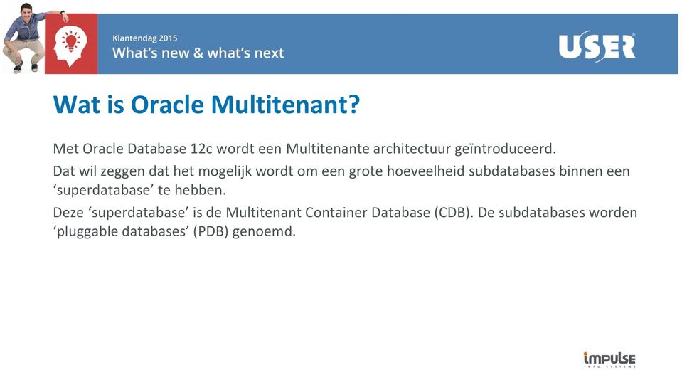 Dat wil zeggen dat het mogelijk wordt om een grote hoeveelheid subdatabases binnen