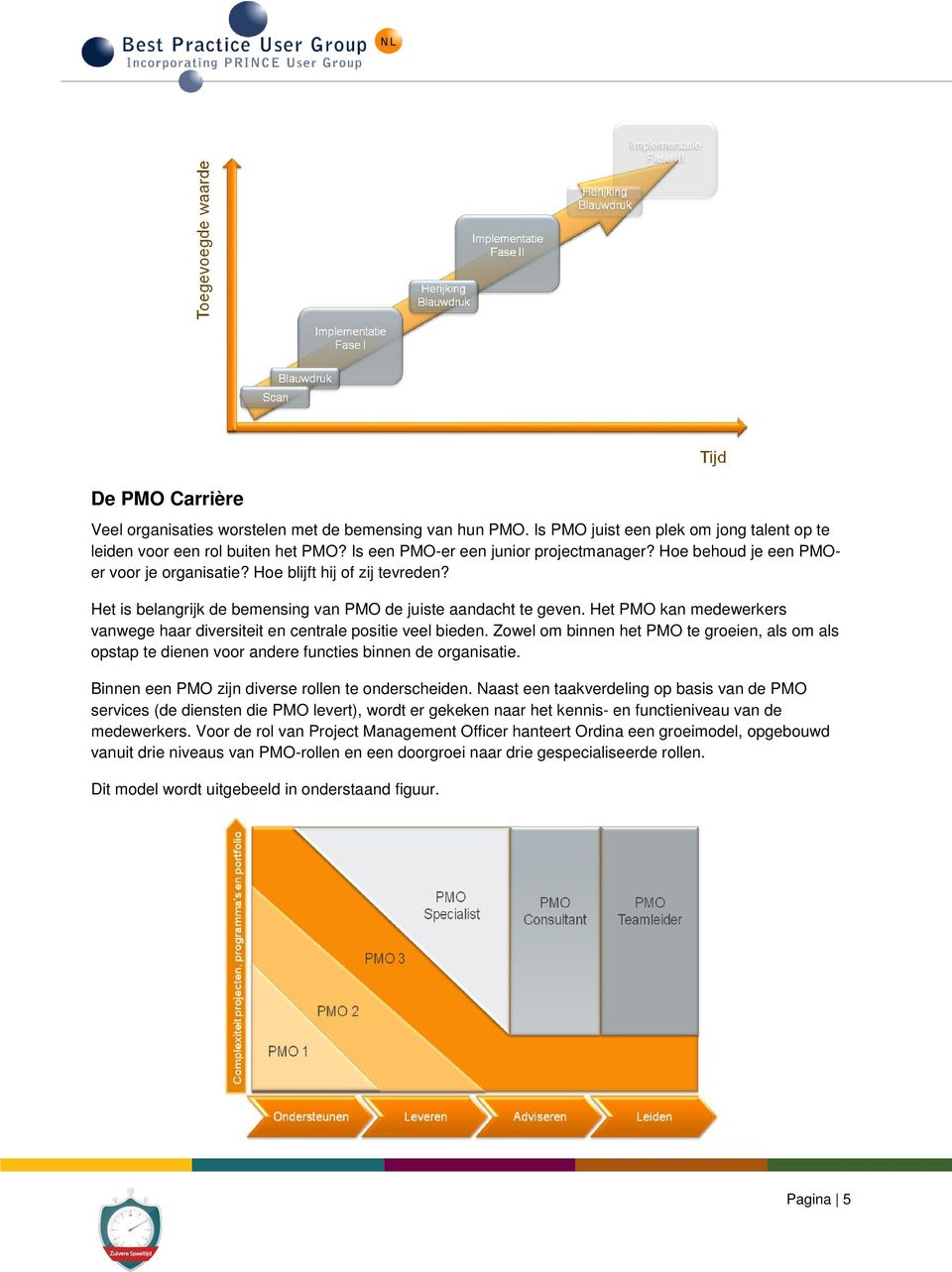 Het PMO kan medewerkers vanwege haar diversiteit en centrale positie veel bieden. Zowel om binnen het PMO te groeien, als om als opstap te dienen voor andere functies binnen de organisatie.