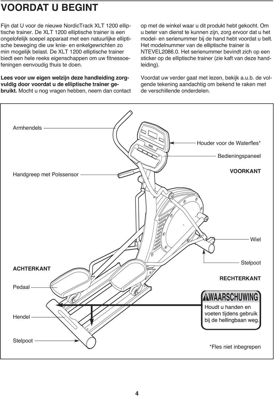 De XLT 1200 elliptische trainer biedt een hele reeks eigenschappen om uw fitnessoefeningen eenvoudig thuis te doen.