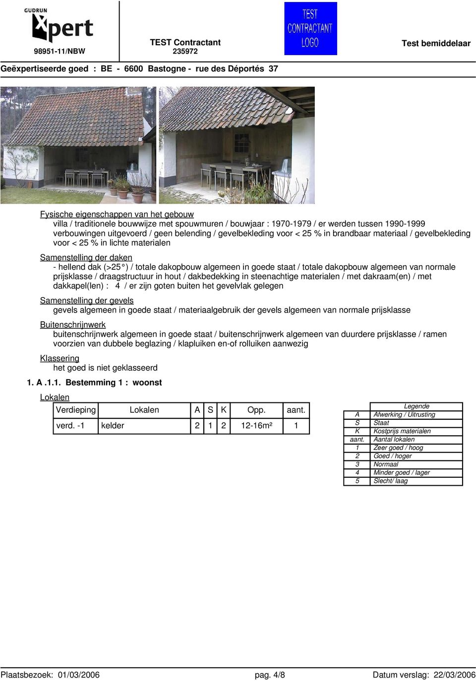 normale prijsklasse / draagstructuur in hout / dakbedekking in steenachtige materialen / met dakraam(en) / met dakkapel(len) : 4 / er zijn goten buiten het gevelvlak gelegen Samenstelling der gevels