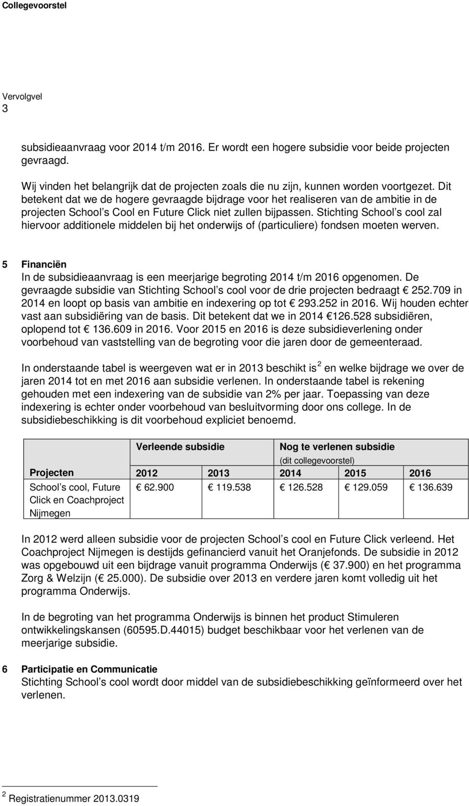 Stichting School s cool zal hiervoor additionele middelen bij het onderwijs of (particuliere) fondsen moeten werven.