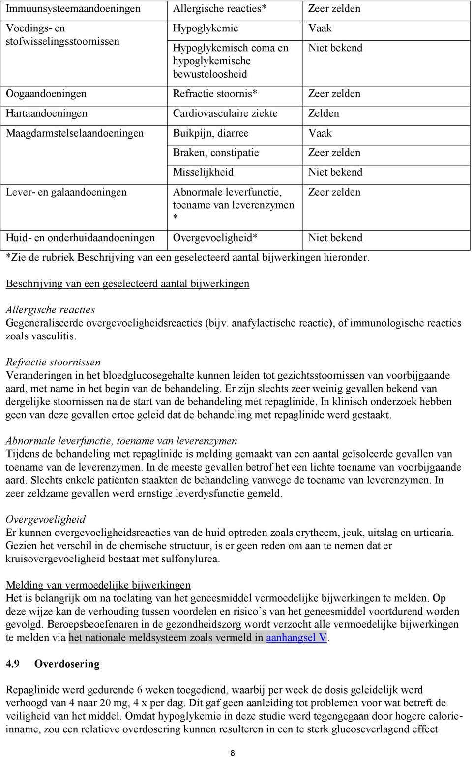 Misselijkheid Abnormale leverfunctie, toename van leverenzymen * Zeer zelden Niet bekend Zeer zelden Huid- en onderhuidaandoeningen Overgevoeligheid* Niet bekend *Zie de rubriek Beschrijving van een