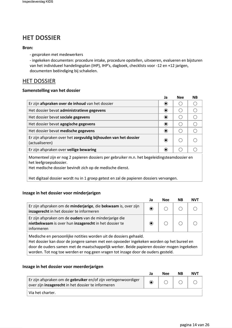 HET DOSSIER Samenstelling van het dossier Er zijn afspraken over de inhoud van het dossier Het dossier bevat administratieve gegevens Het dossier bevat sociale gegevens Het dossier bevat agogische