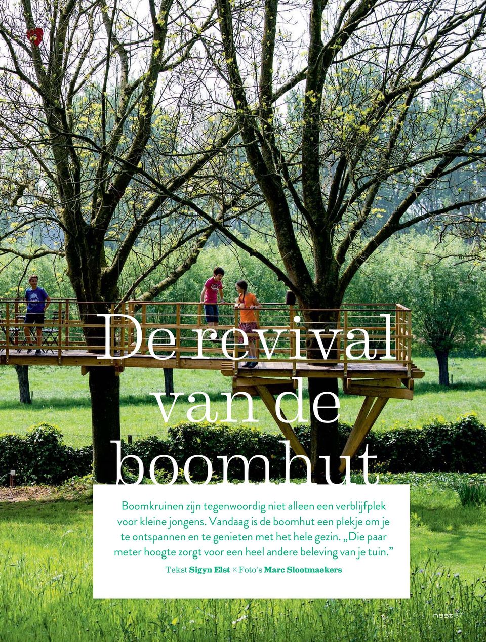 Vandaag is de boomhut een plekje om je te ontspannen en te genieten met het