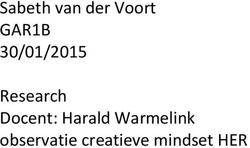 Docent: Harald Warmelink