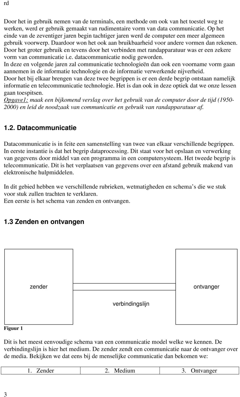 Door het groter gebruik en tevens door het verbinden met randapparatuur was er een zekere vorm van communicatie i.e. datacommunicatie nodig geworden.