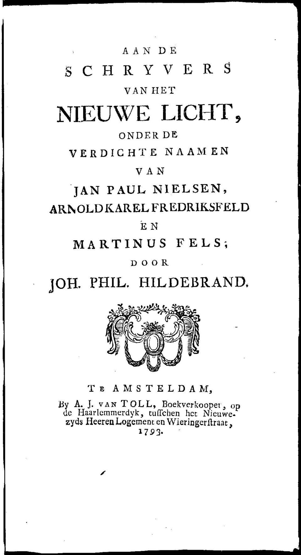 JOH. PHIL. HILDEBRAND, T E A M S T E L D A M, By A. J.