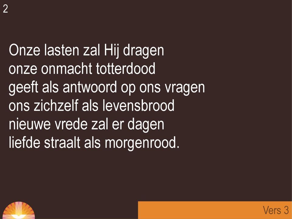 ons zichzelf als levensbrood nieuwe vrede