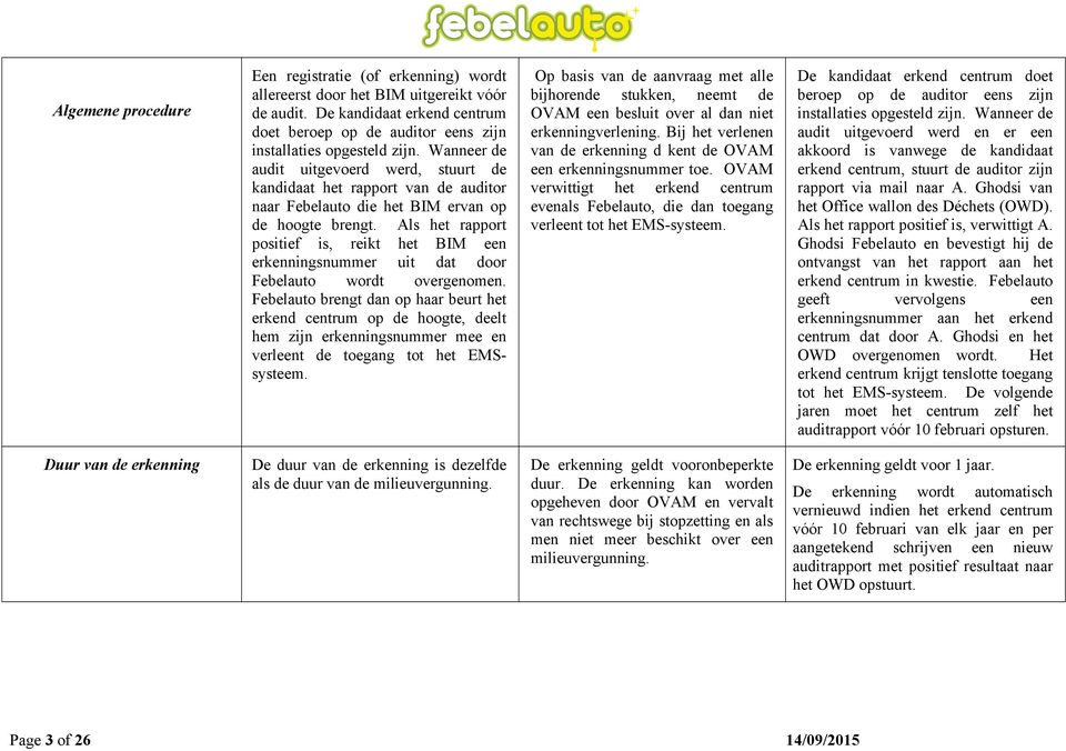 Als het rapport positief is, reikt het BIM een erkenningsnummer uit dat door Febelauto wordt overgenomen.