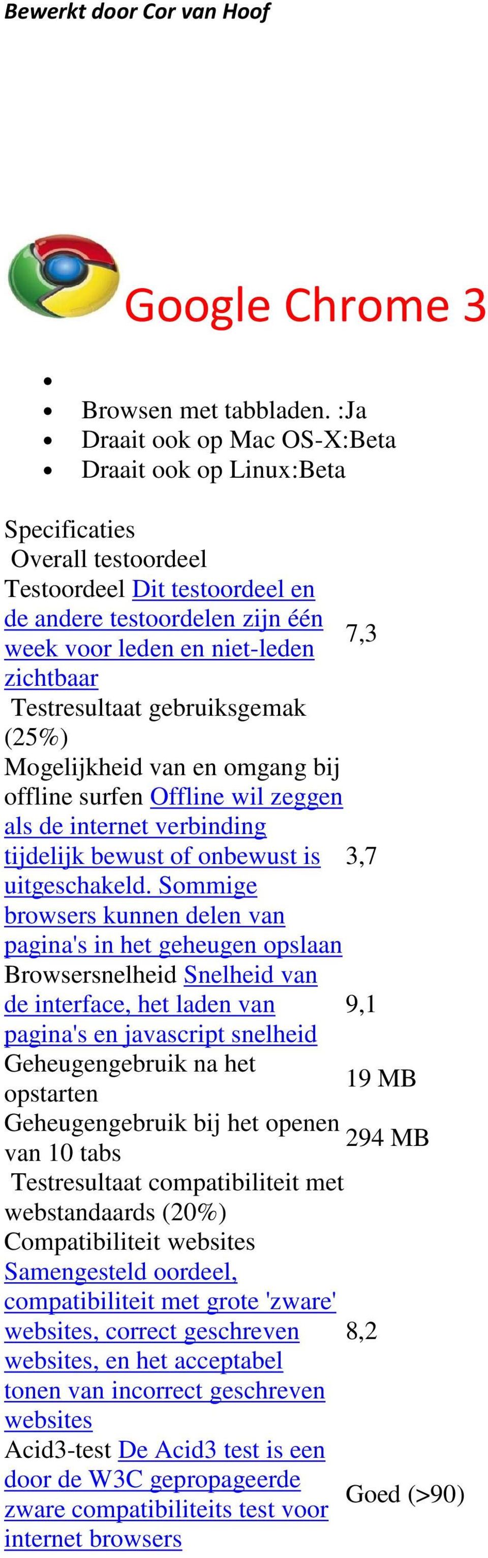 gebruiksgemak (25%) Mogelijkheid van en omgang bij offline surfen Offline wil zeggen als de internet verbinding tijdelijk bewust of onbewust is uitgeschakeld.