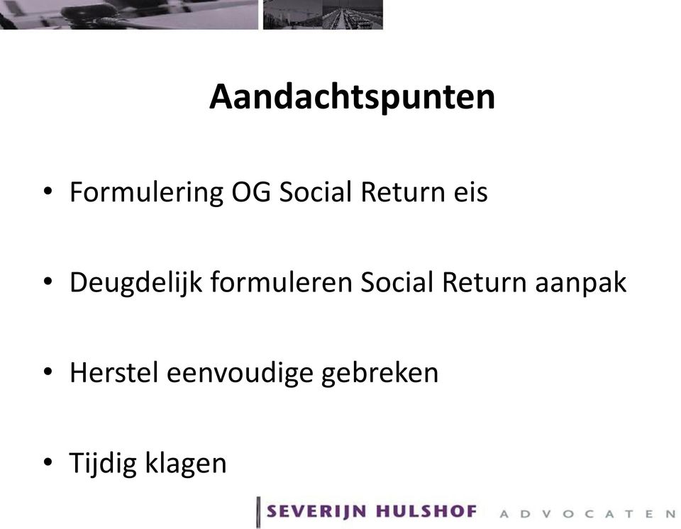 formuleren Social Return aanpak