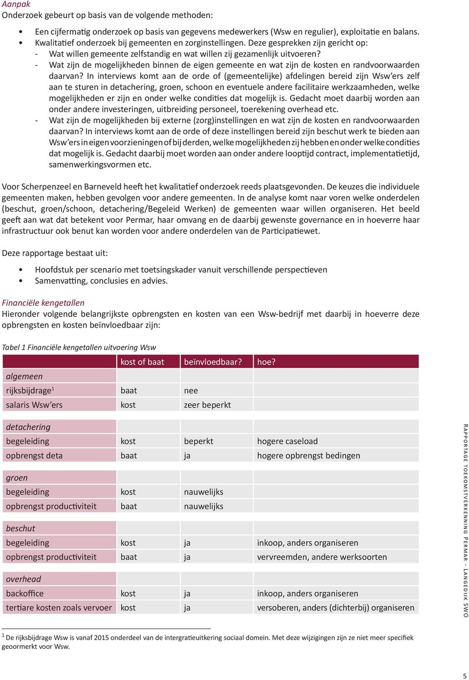 - Wat zijn de mogelijkheden binnen de eigen gemeente en wat zijn de kosten en randvoorwaarden daarvan?