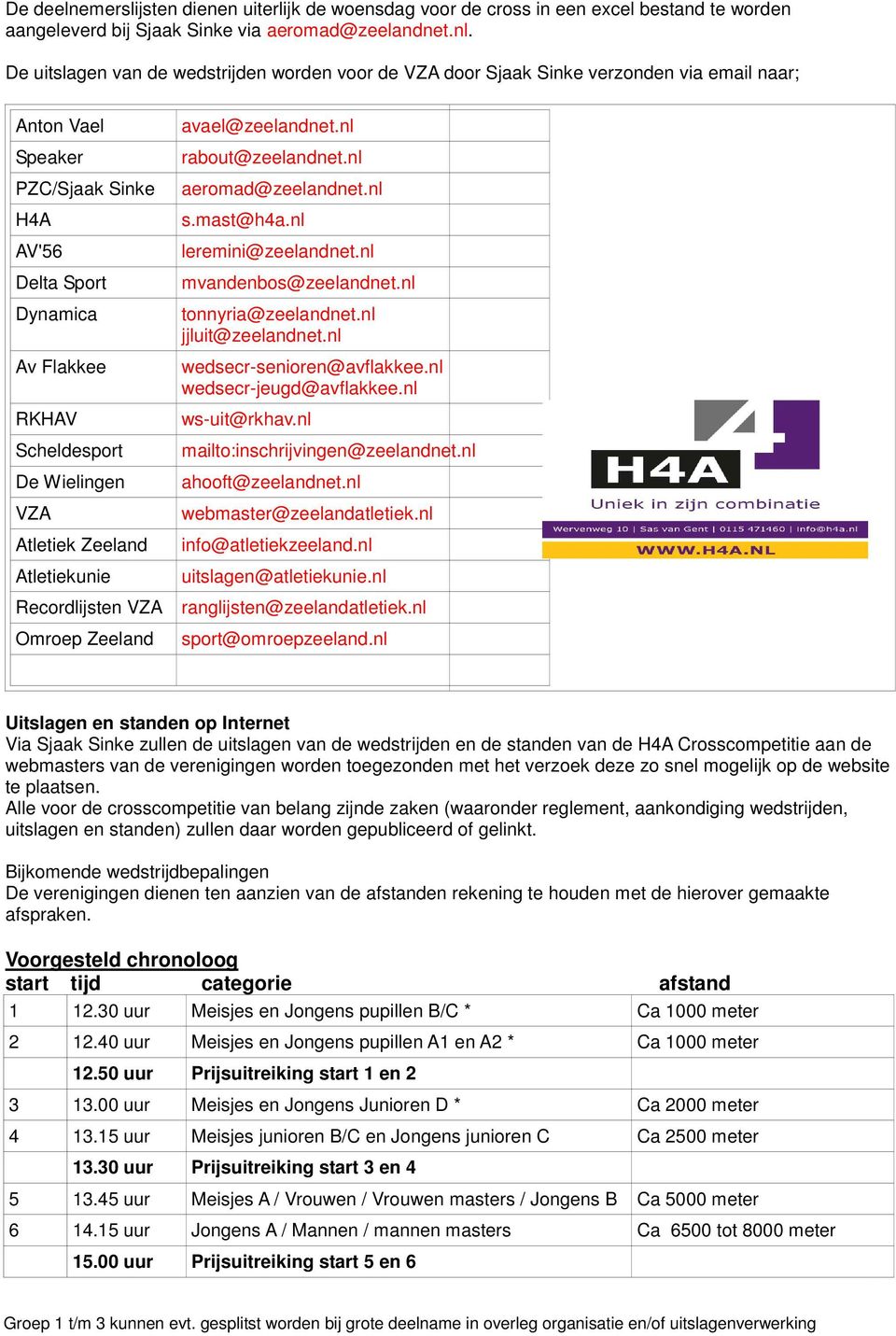 Wielingen VZA Atletiek Zeeland Atletiekunie avael@zeelandnet.nl rabout@zeelandnet.nl aeromad@zeelandnet.nl s.mast@h4a.nl leremini@zeelandnet.nl mvandenbos@zeelandnet.nl tonnyria@zeelandnet.