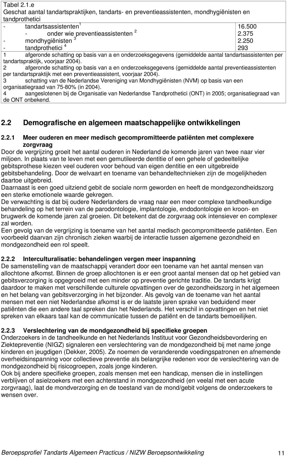 2 afgeronde schatting op basis van a en onderzoeksgegevens (gemiddelde aantal preventieassistenten per tandartspraktijk met een preventieassistent, voorjaar 2004).