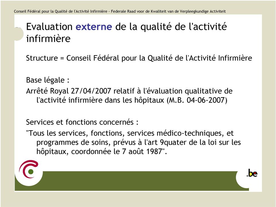 infirmière dans les hôpitaux (M.B.