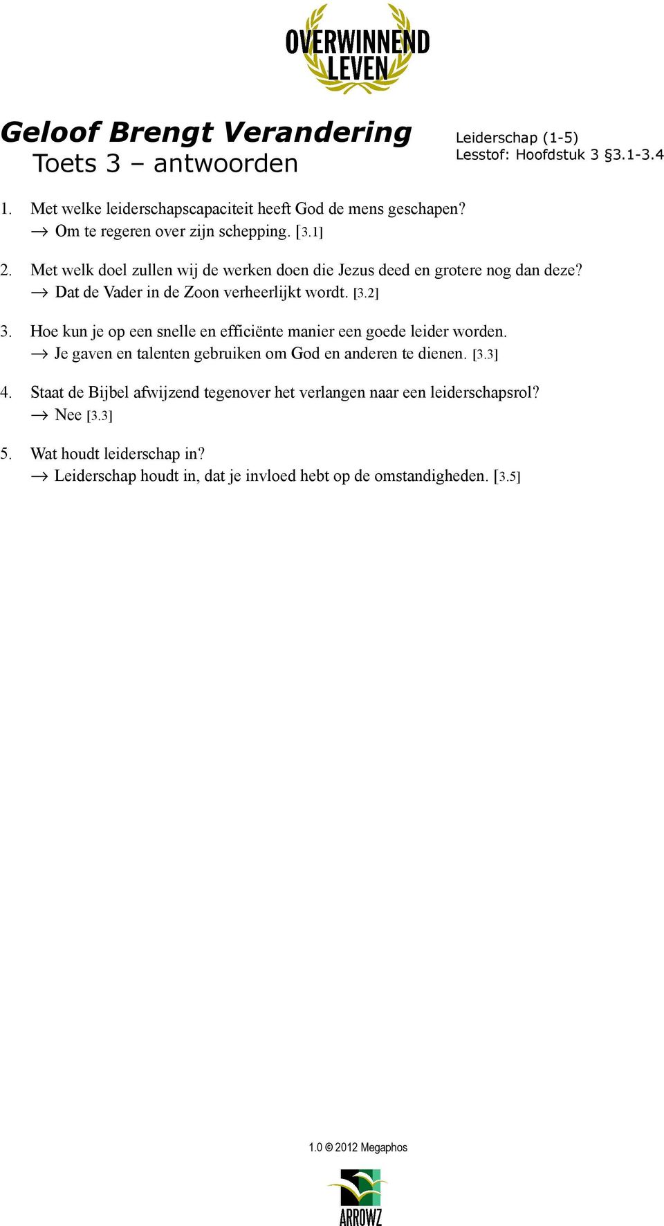 Dat de Vader in de Zoon verheerlijkt wordt. [3.2] 3. Hoe kun je op een snelle en efficiënte manier een goede leider worden.