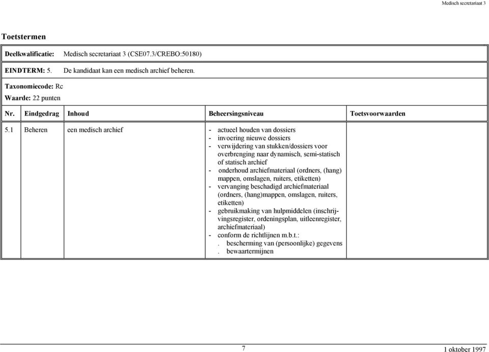 semi-statisch of statisch archief - onderhoud archiefmateriaal (ordners, (hang) mappen, omslagen, ruiters, etiketten) - vervanging beschadigd archiefmateriaal