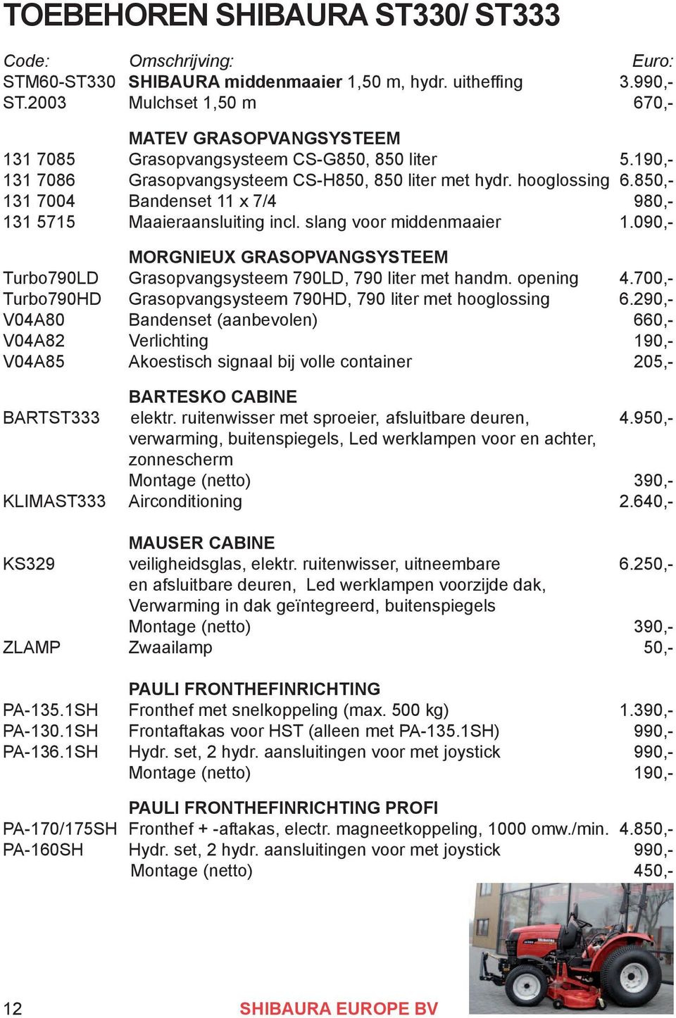 850,- 131 7004 Bandenset 11 x 7/4 980,- 131 5715 Maaieraansluiting incl. slang voor middenmaaier 1.090,- MORGNIEUX GRASOPVANGSYSTEEM Turbo790LD Grasopvangsysteem 790LD, 790 liter met handm. opening 4.