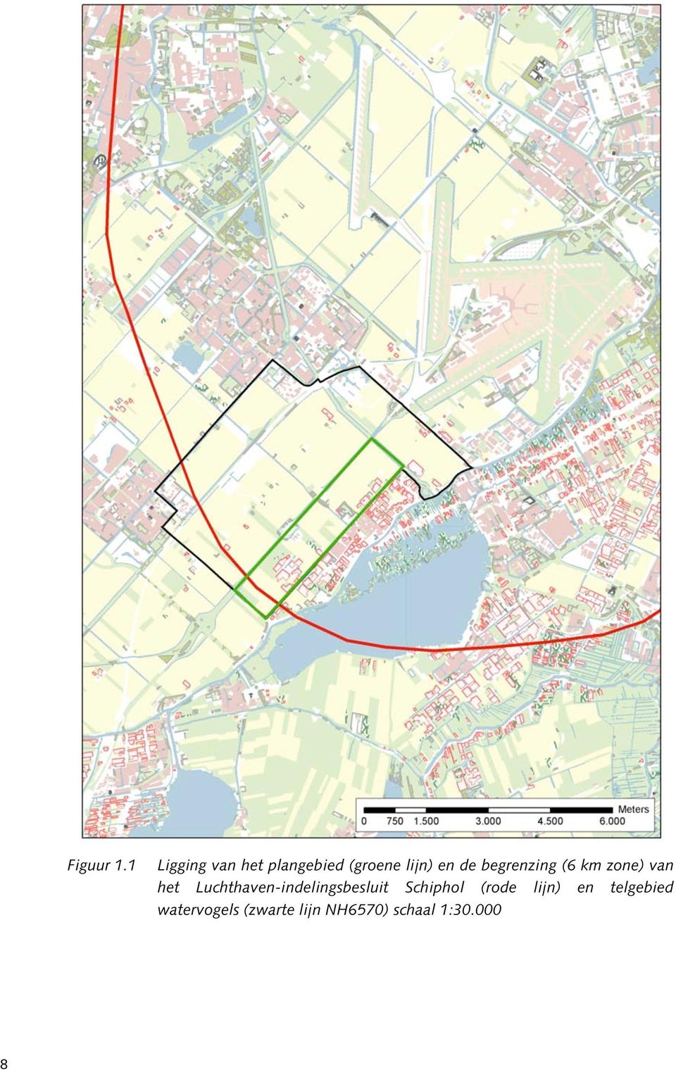 begrenzing (6 km zone) van het