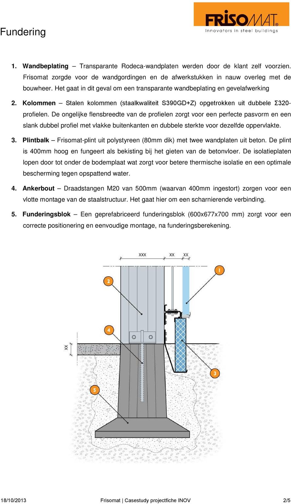 De ongelijke flensbreedte van de profielen zorgt voor een perfecte pasvorm en een slank dubbel profiel met vlakke buitenkanten en dubbele sterkte voor dezelfde oppervlakte. 3.