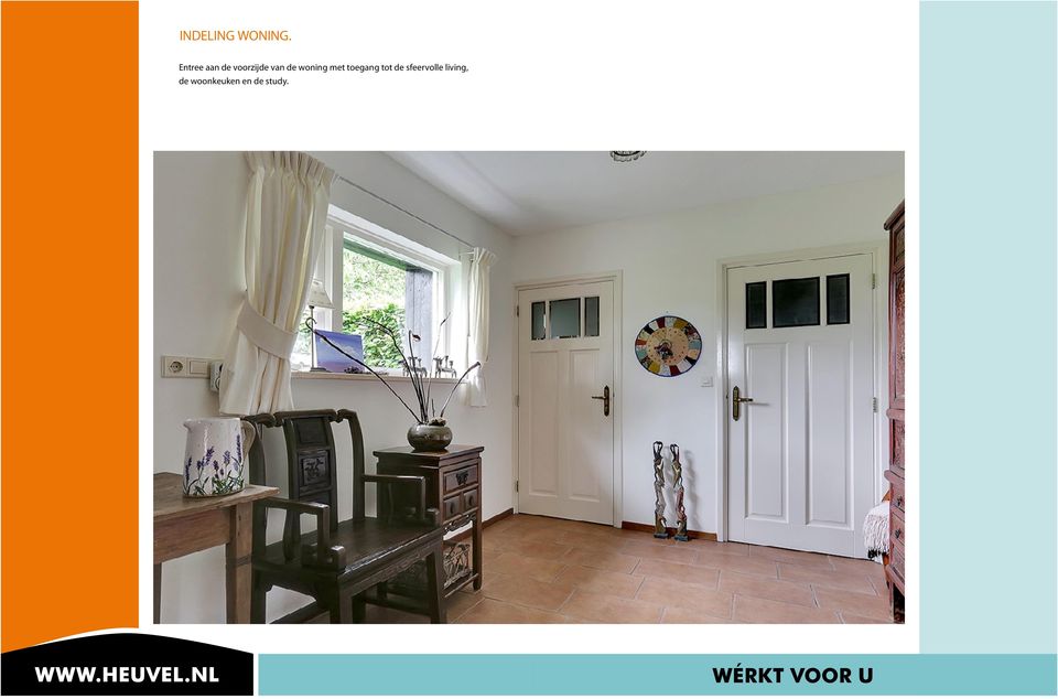 de woning met toegang tot de