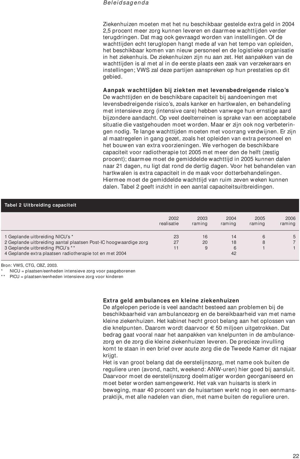 Het aanpakken van de wachttijden is al met al in de eerste plaats een zaak van verzekeraars en instellingen; VWS zal deze partijen aanspreken op hun prestaties op dit gebied.