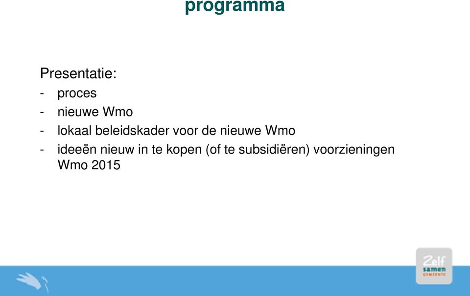 de nieuwe Wmo - ideeën nieuw in te