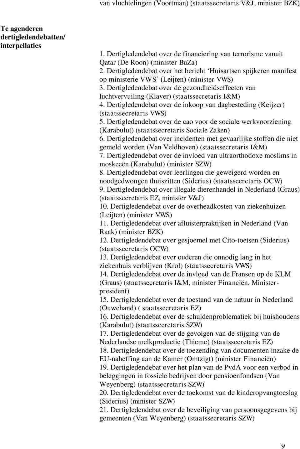 Dertigledendebat over het bericht Huisartsen spijkeren manifest op ministerie VWS (Leijten) (minister VWS) 3.