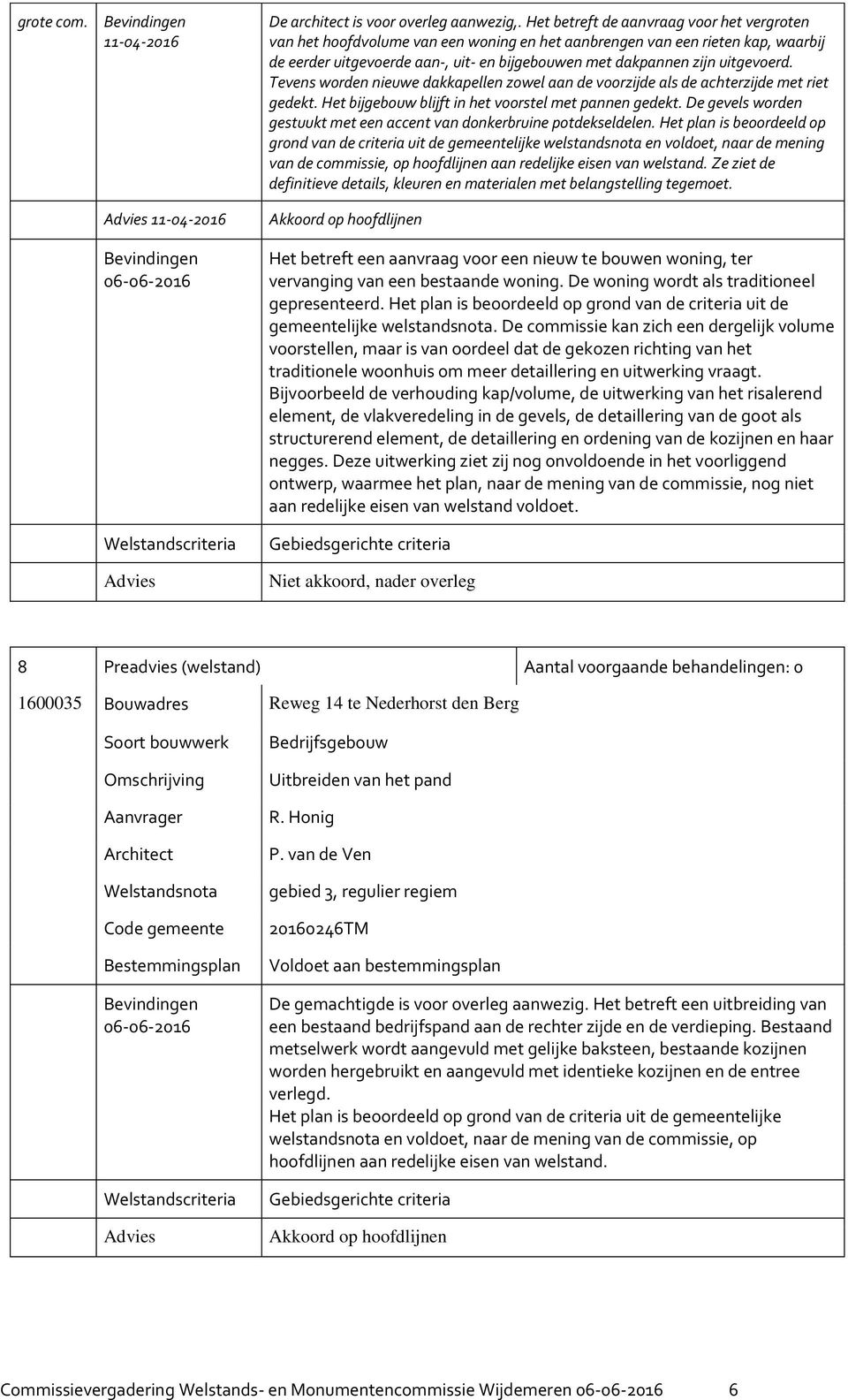 uitgevoerd. Tevens worden nieuwe dakkapellen zowel aan de voorzijde als de achterzijde met riet gedekt. Het bijgebouw blijft in het voorstel met pannen gedekt.