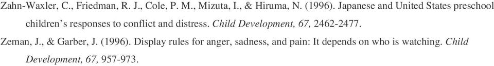 Child Development, 67, 2462-2477. Zeman, J., & Garber, J. (1996).