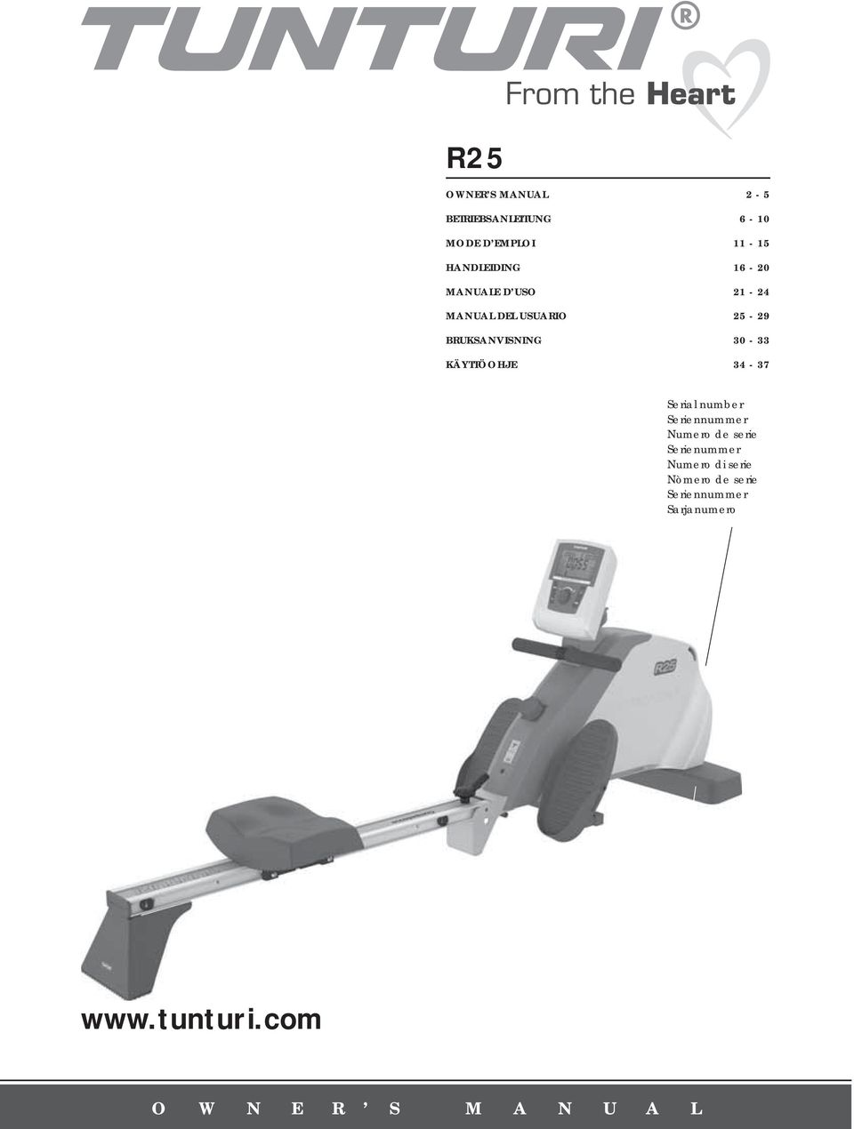 KÄYTTÖOHJE 34-37 Serial number Seriennummer Numero de serie Serienummer Numero
