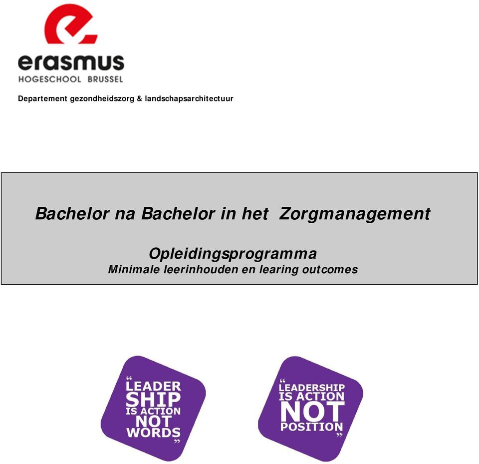 Bachelor in het Zorgmanagement