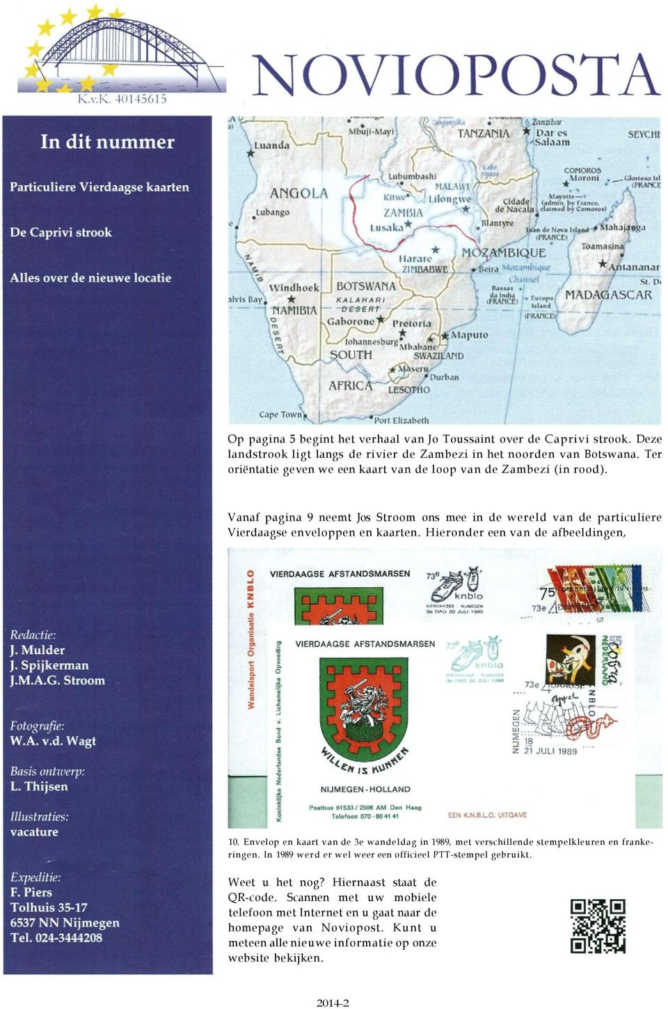Hieronder een van de afbeeldingen, 10. Envelop en kaart van de 3e wandeldag in 1989, met verschillende stempelkleuren en frankeringen.