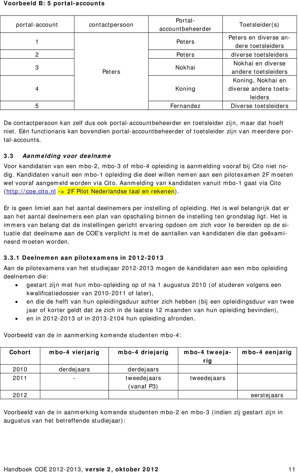 maar dat hoeft niet. Eén functionaris kan bovendien portal-accountbeheerder of toetsleider zijn van meerdere portal-accounts. 3.