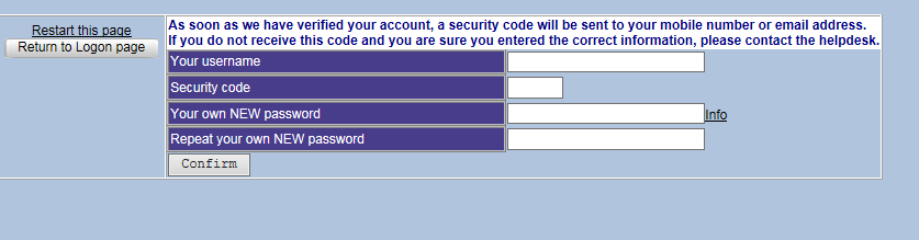 Figuur 9 Een nieuw wachtwoord aanvragen. Om een nieuw wachtwoord te verkrijgen klikt u op de link obtain new password.