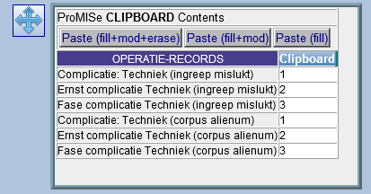 Bijlage 3 Data kopiëren en mergen Kopiëren In ProMISe bestaat de mogelijkheid om de inhoud van variabelen te kopiëren tussen records. Dit gebeurt via het ProMISe clipboard.