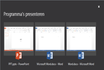 De besturing overgeven Sta toe dat anderen door de dia's bladeren, informatie toevoegen en wijzigingen aanbrengen op een whiteboard of in OneNote, PowerPoint of ander bestand.