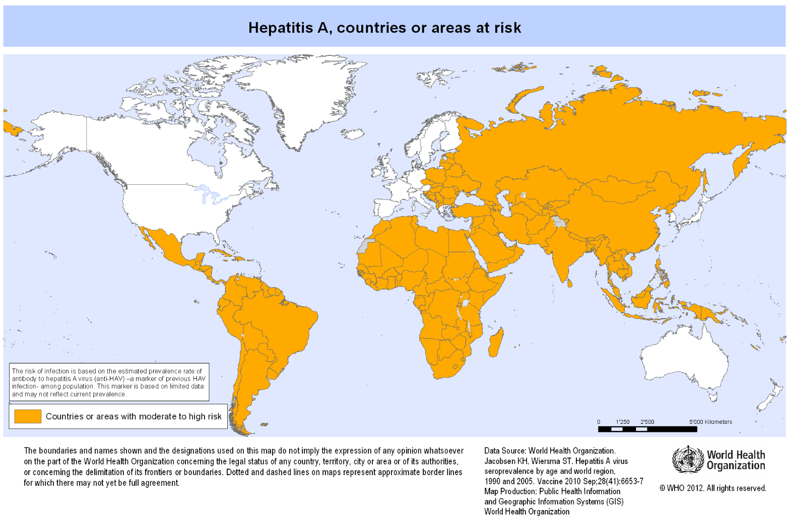 Hepatitis A epidemiologie Bron: http://gamapserver.who.