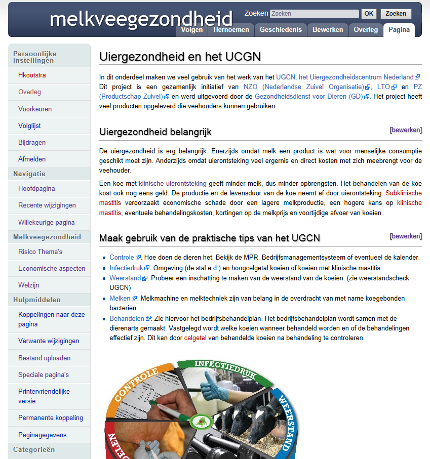 Handleiding MediaWiki Melkveegezondheid Dit document geeft aan