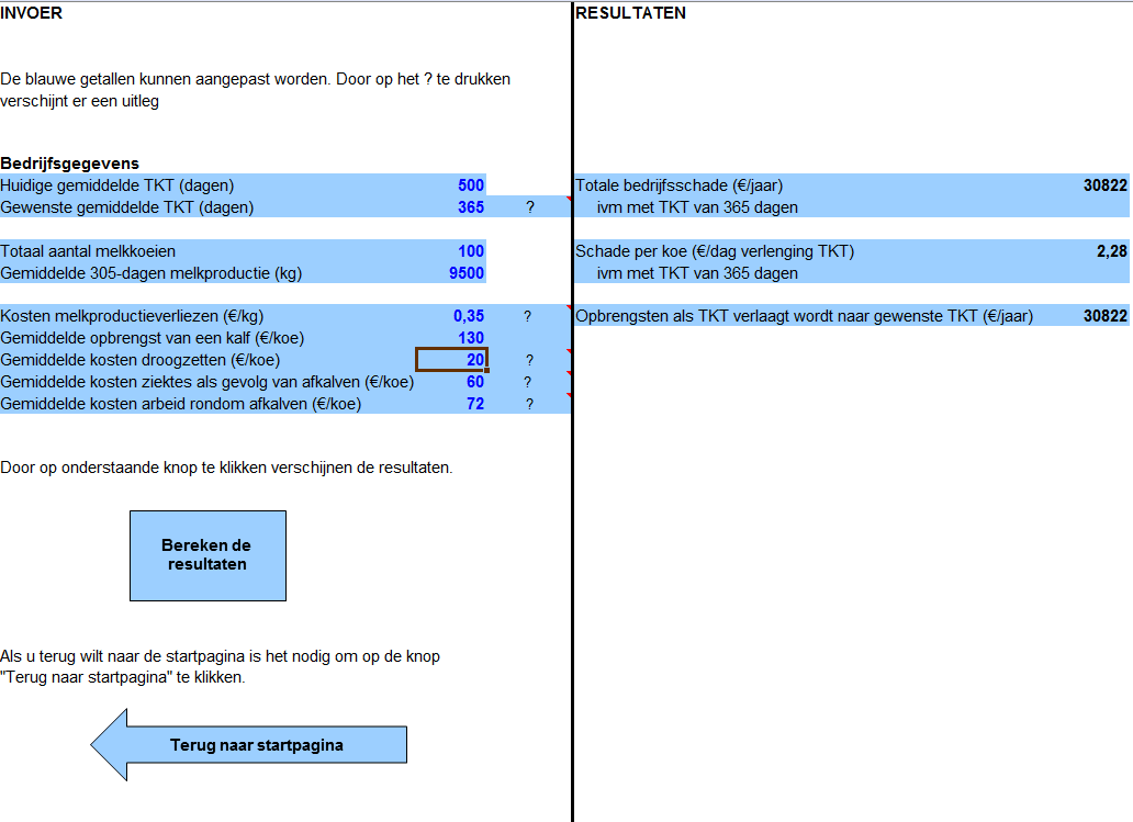 8.2 Bijlage 2, Rekenmodel De onderstaande model is het rekenmodel van de VerantwoordeVeehouderij.