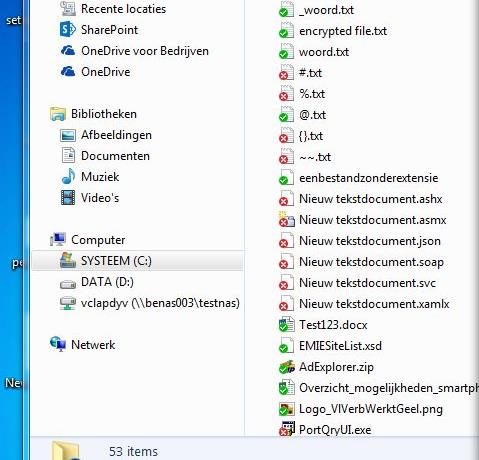 In uw OneDrive voor Bedrijven folder wordt ook duidelijk aangegeven welke items