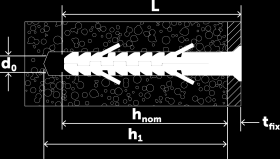 bevestigingsdikte (T ) 85/65 fix Gat in de plaat (D ) 10,5 f Boorgat diameter (d ) 10 Minimum boorgatdiepte 60/80 Boorgat diepte