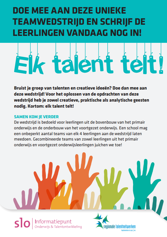 Teamwedstrijd 'Elk talent telt!