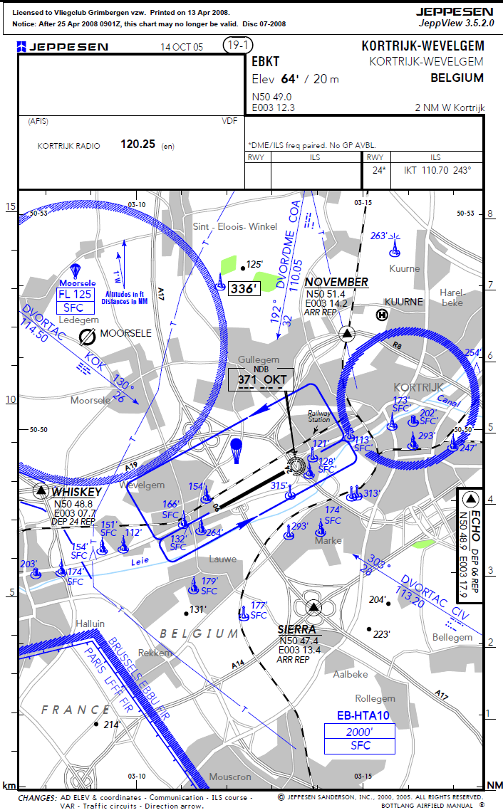 In ongecontroleerd gebied > Lokale & navigatievluchten te EBGB OO-VCL op de parking voor de toren te EBGB Je moet nog