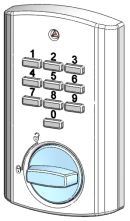 NOODFUNCTIE: Het slot openen met een mechanische sleutel (optioneel) Afhankelijk van de uitvoering wordt het TULOX-elektronisch-codeslotsysteem met een mechanische sleutel geleverd.