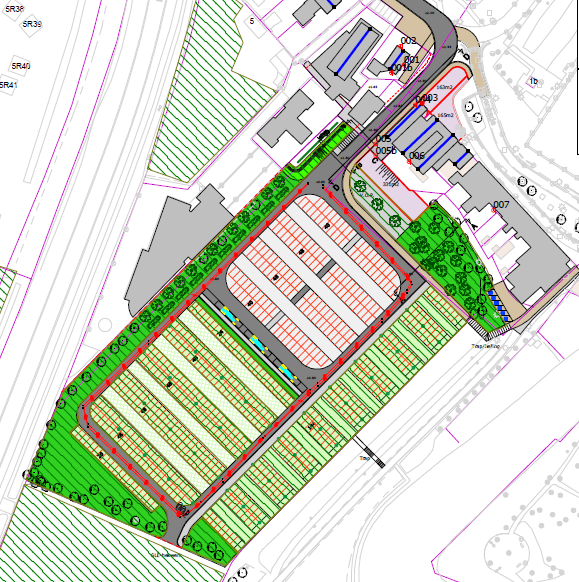 parkeerterrein op het terrein van de voormalige ijsbaan ten zuidwesten van de Havenstraat en grenzend aan de provinciale Flevoweg (N309). Hiervoor is een bestemmingsplanwijziging in voorbereiding.