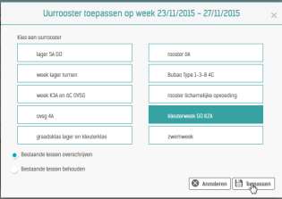 3.5 Een week dupliceren Pas de week toe in je agenda via de